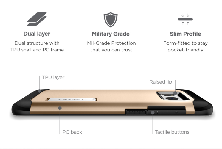 Защитный чехол Spigen SGP Slim Armor для Samsung Galaxy S8 (G950) - Gold Maple: фото 9 из 10