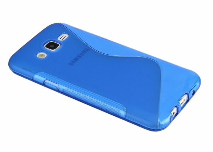 Силиконовая накладка Deexe S Line для Samsung Galaxy J5 (J500) - Blue: фото 4 из 7