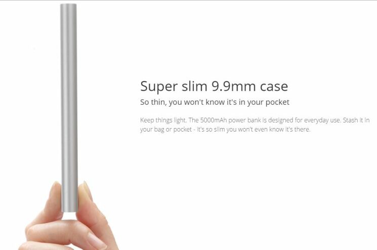 Внешний аккумулятор Xiaomi Mi Power Bank Slim 5000mAh - Red: фото 4 из 12
