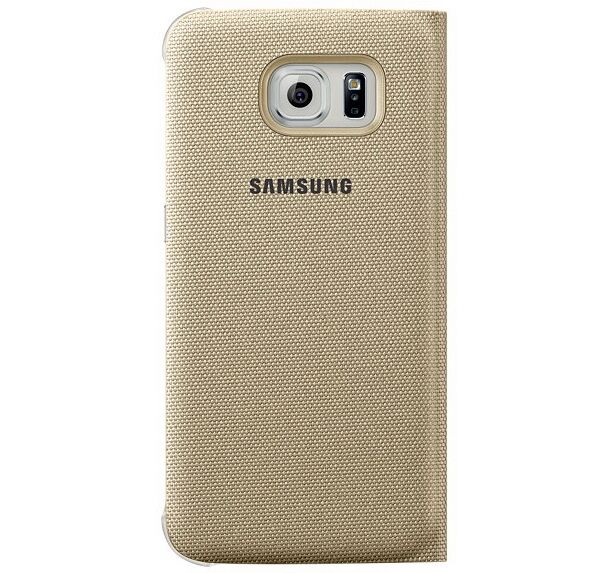 Чехол Flip Wallet Fabric для Samsung S6 (G920) EF-WG920BBEGRU - Gold: фото 2 из 4