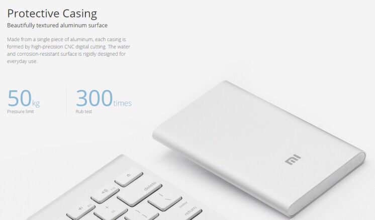 Внешний аккумулятор Xiaomi Mi Power Bank Slim 5000mAh - Silver: фото 11 из 12