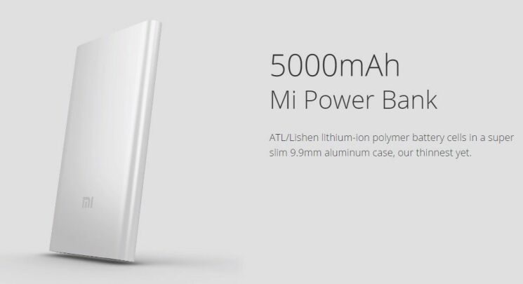Внешний аккумулятор Xiaomi Mi Power Bank Slim 5000mAh - Red: фото 3 из 12