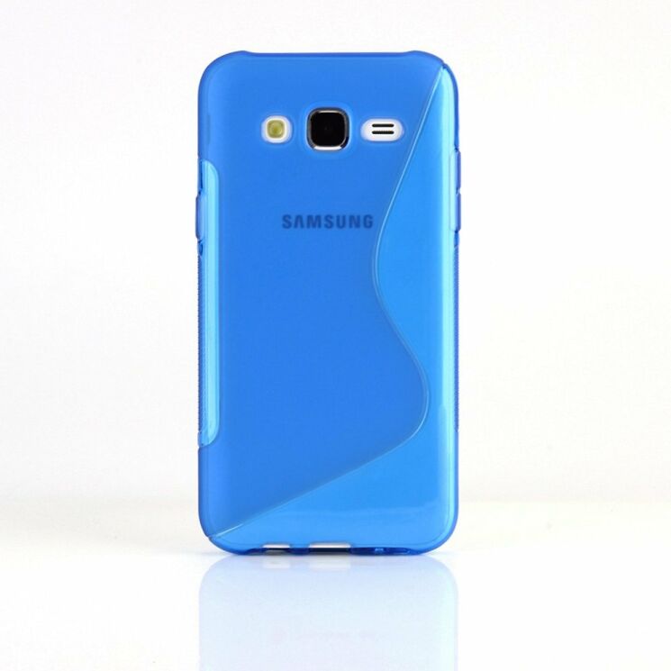 Силиконовая накладка Deexe S Line для Samsung Galaxy J5 (J500) - Blue: фото 3 из 7