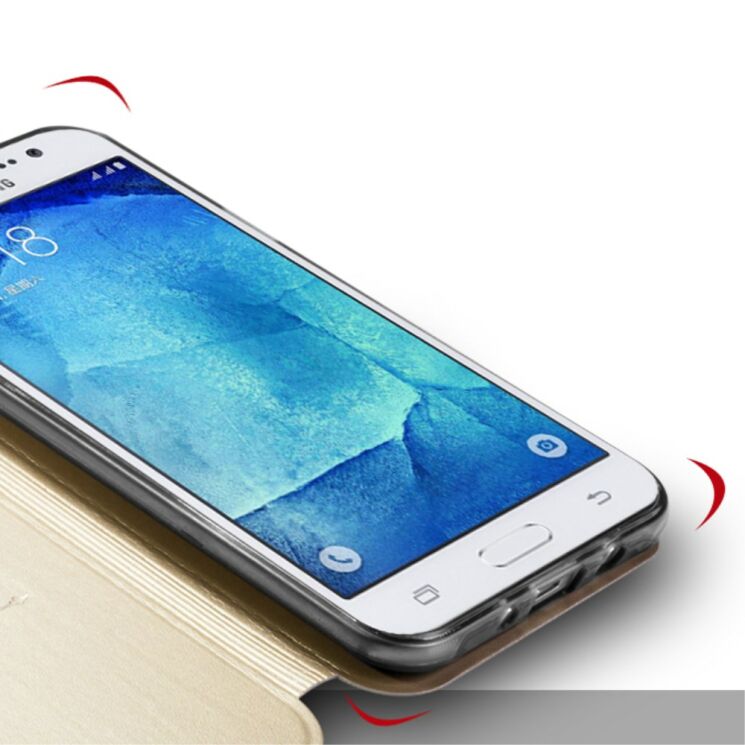 Чехол MOFI Flip Cover для Samsung Galaxy J7 (J700) / J7 Neo (J701) - Gold: фото 8 из 9