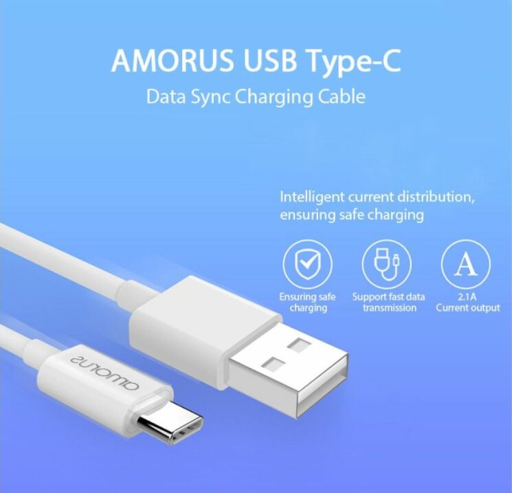 Дата-кабель AMORUS Data Sync 100 см (Type-C): фото 1 з 8