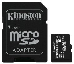 Карта памяти Kingston microSDHC 16GB Canvas Select Plus C10 UHS-I R100MB/s + адаптер - Black: фото 1 из 4