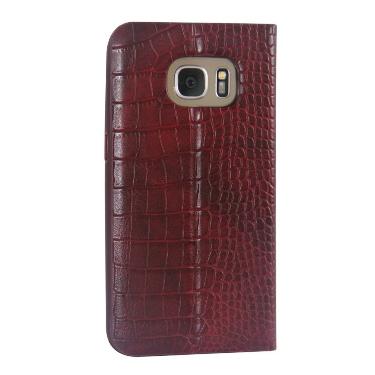 Кожаный чехол NUOKU Croc Series для Samsung Galaxy S7 (G930) - Wine Red: фото 2 из 6