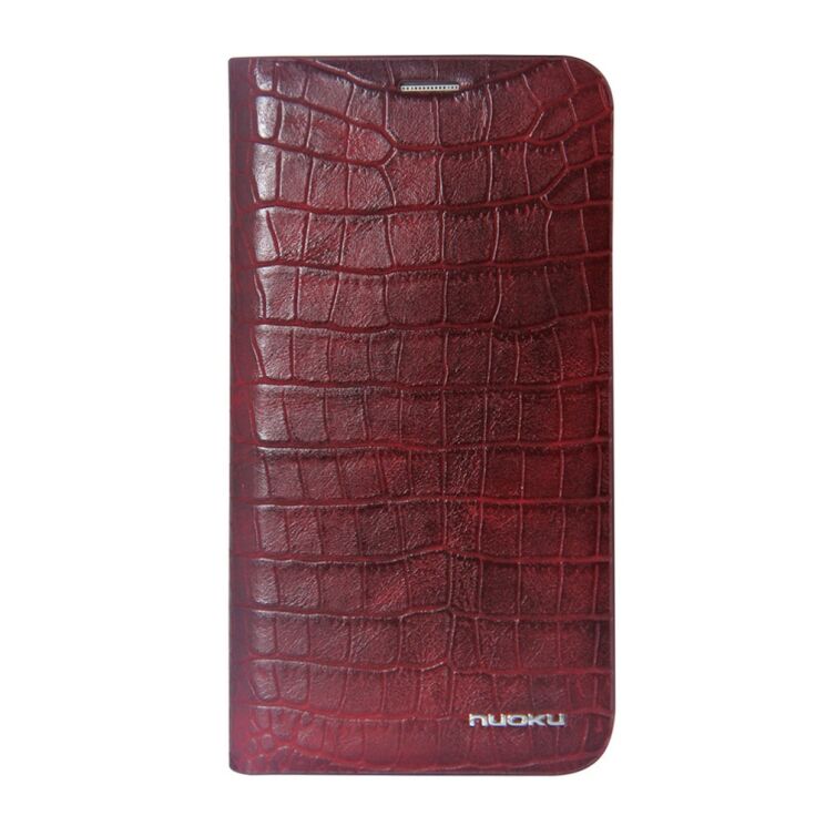 Кожаный чехол NUOKU Croc Series для Samsung Galaxy S7 (G930) - Wine Red: фото 1 из 6