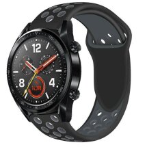 Ремешок Deexe Dual Color для часов с шириной крепления 22 мм - Black / Grey: фото 1 из 7