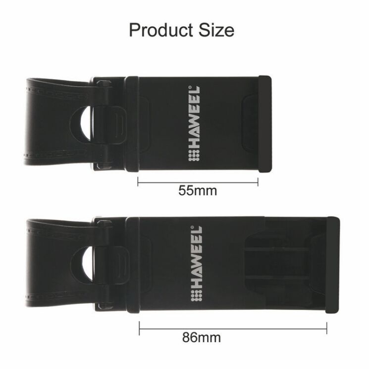 Універсальний тримач на кермо для смартфонів HAWEEL Steering Holder - Black: фото 7 з 11