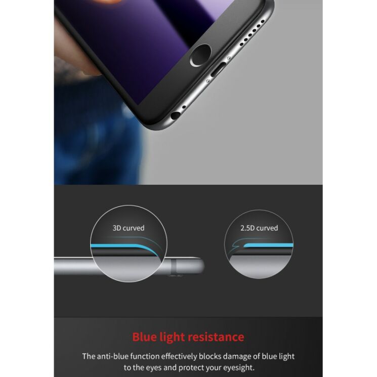 Захисне скло BASEUS 3D Full Glass для iPhone 6/6s - Black: фото 12 з 18