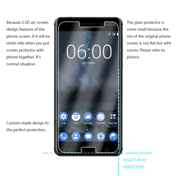 Захисне скло Deexe Crystal Glass для Nokia 5: фото 4 з 4
