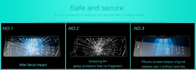 Защитное стекло NILLKIN Amazing H+ для Microsoft Lumia 950: фото 11 из 16