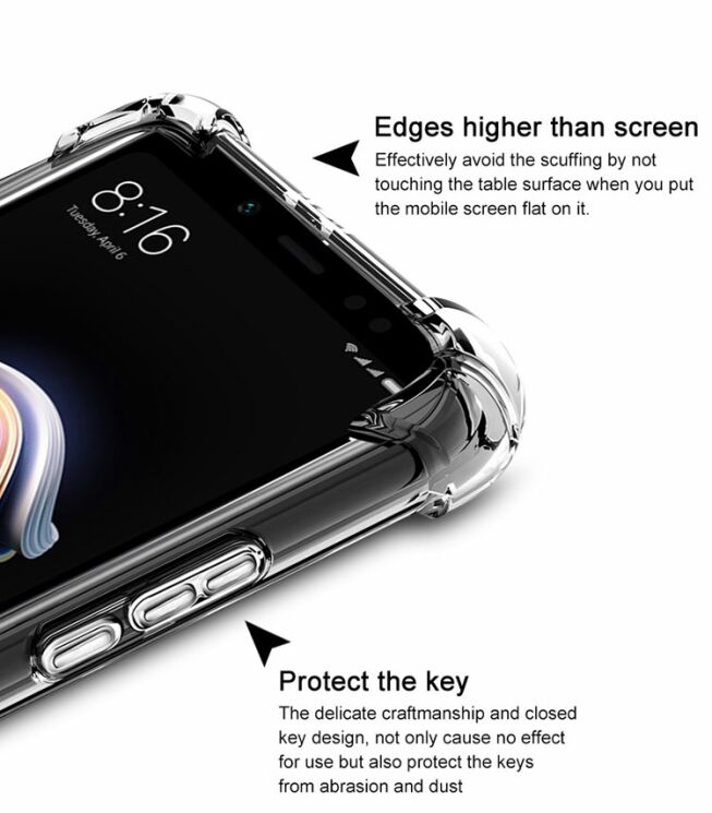 Захисний чохол IMAK Airbag MAX Case для Xiaomi Redmi Note 5 / Note 5 Pro - Transparent: фото 8 з 11