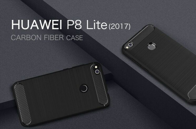 Захисний чохол UniCase Carbon для Huawei P8 Lite (2017) - Black: фото 2 з 10