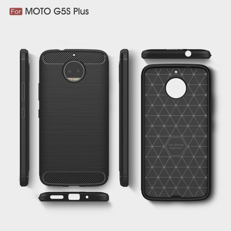 Захисний чохол UniCase Carbon для Motorola Moto G5s Plus - Black: фото 10 з 10