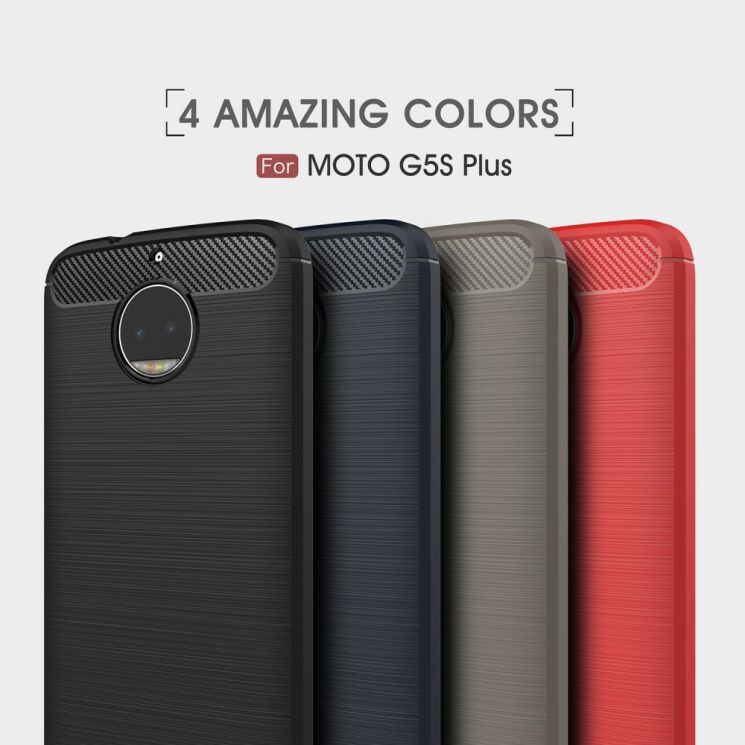Защитный чехол UniCase Carbon для Motorola Moto G5s Plus - Red: фото 4 из 11