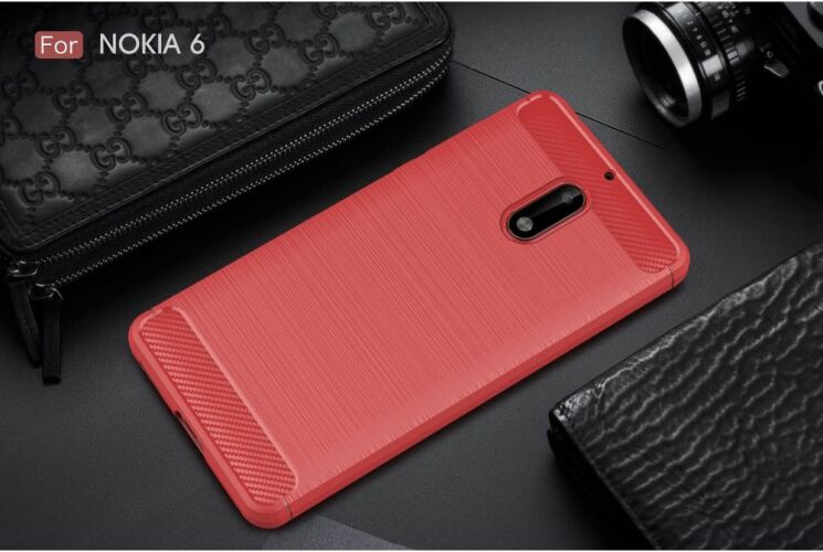 Захисний чохол UniCase Carbon для Nokia 6 - Red: фото 2 з 8