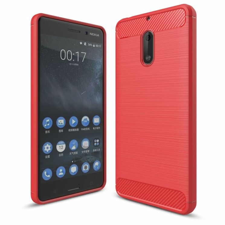 Захисний чохол UniCase Carbon для Nokia 6 - Red: фото 1 з 8