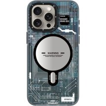Защитный чехол YOUNGKIT Futuristic Circuit Magsafe для Apple iPhone 15 Pro - Grey: фото 1 из 8