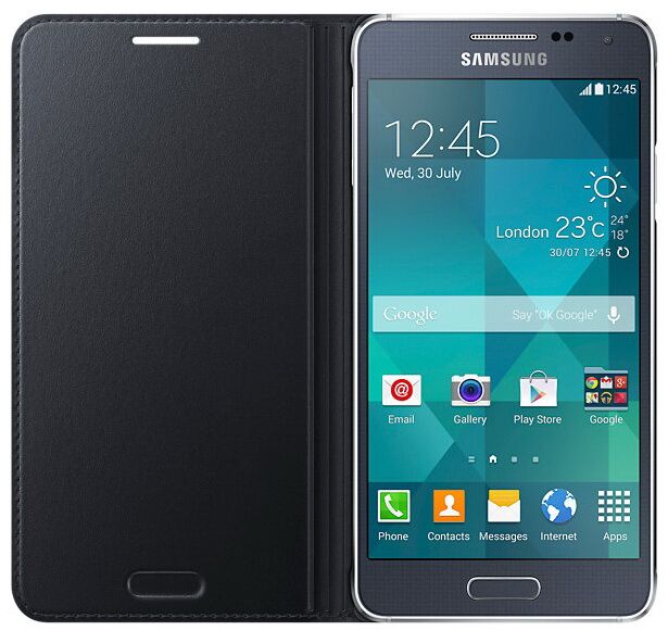 Чехол Flip Cover для Samsung Galaxy Alpha (G850F) EF-FG850BBEGRU - Black: фото 3 из 10