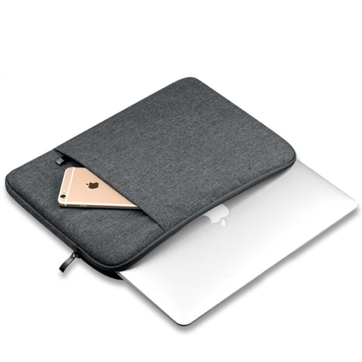 Чехол Deexe Nylon Case для планшетов и ноутбуков диагональю до 13 дюймов - Dark Grey: фото 3 из 5