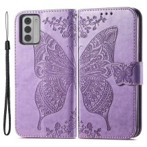 Чохол UniCase Butterfly Pattern для Nokia G42 - Light Purple: фото 1 з 6