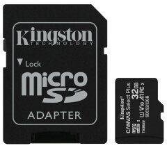 Карта памяти Kingston microSDHC 32GB Canvas Select Plus C10 UHS-I R100MB/s + адаптер - Black: фото 1 из 4
