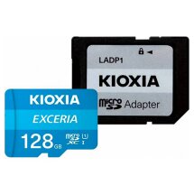 Карта памяти KIOXIA Exceria microSDXC 128GB C10 UHS-I R100MB/s + адаптер - Blue: фото 1 из 3