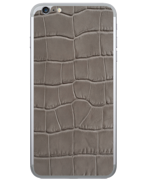 Кожаная наклейка Glueskin для iPhone 6/6s Plus - Space Gray Croco: фото 1 из 9