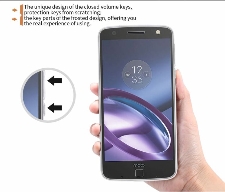Силиконовый (TPU) чехол NILLKIN Nature для Motorola Moto Z - White: фото 10 из 14