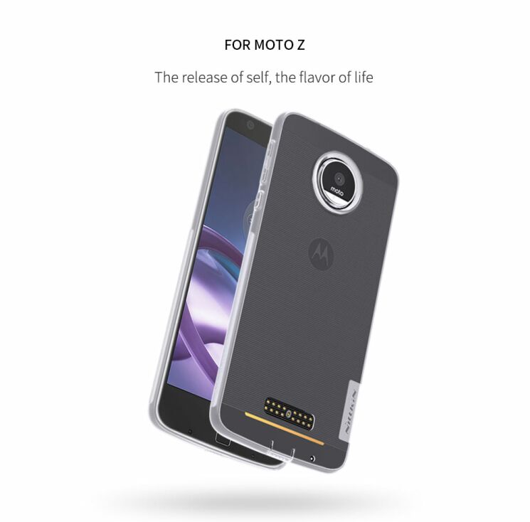 Силиконовый (TPU) чехол NILLKIN Nature для Motorola Moto Z - White: фото 7 из 14