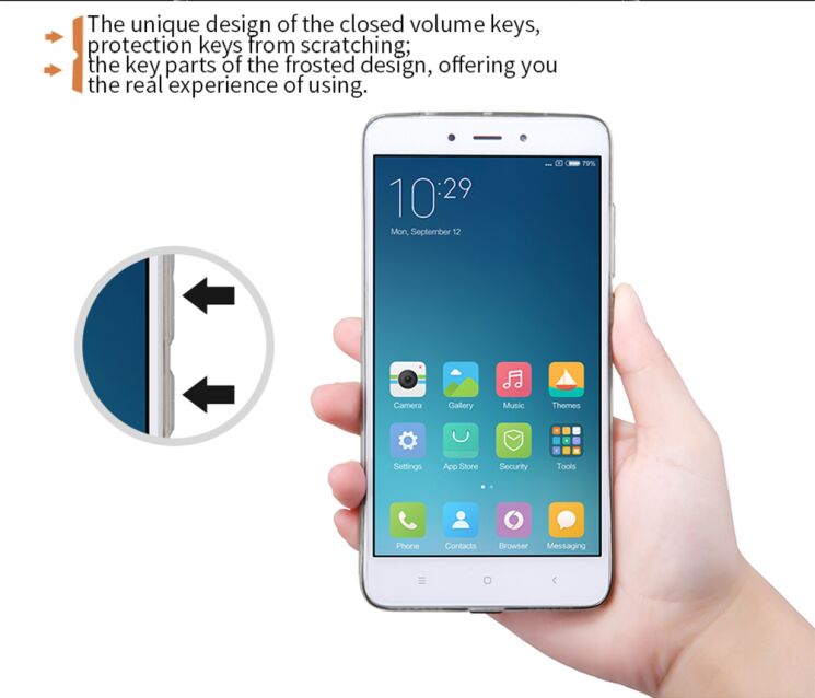 Силиконовый (TPU) чехол NILLKIN Nature для Xiaomi Redmi Note 4 - Gray: фото 10 из 14