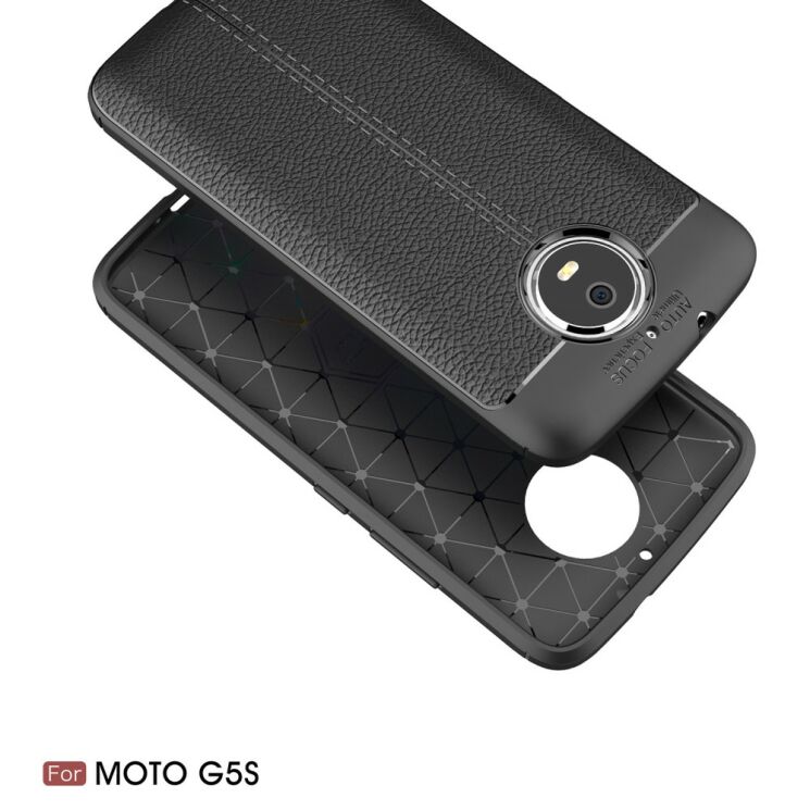 Захисний чохол Deexe Leather Cover для Motorola Moto G5s - Dark Blue: фото 3 з 11