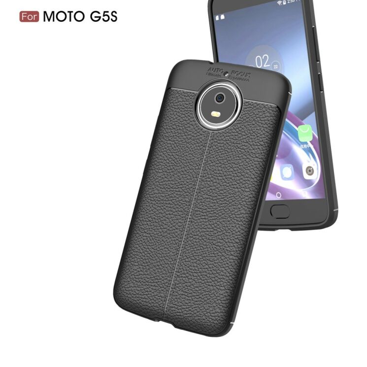 Защитный чехол Deexe Leather Cover для Motorola Moto G5s - Black: фото 7 из 11