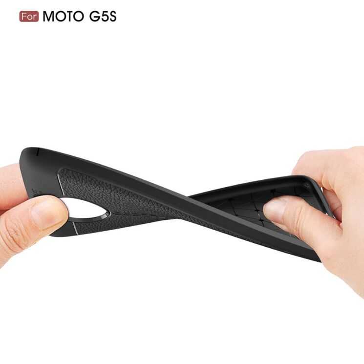 Защитный чехол Deexe Leather Cover для Motorola Moto G5s - Grey: фото 9 из 11