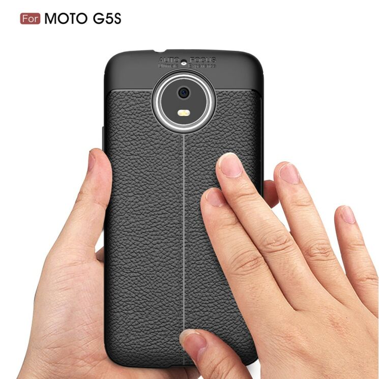 Защитный чехол Deexe Leather Cover для Motorola Moto G5s - Black: фото 8 из 11