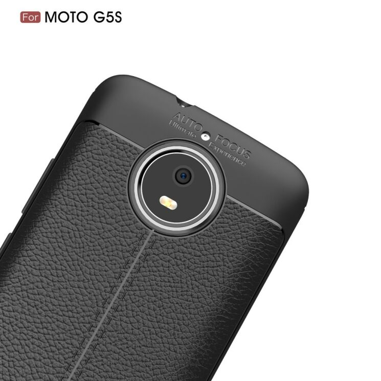 Захисний чохол Deexe Leather Cover для Motorola Moto G5s - Dark Blue: фото 6 з 11
