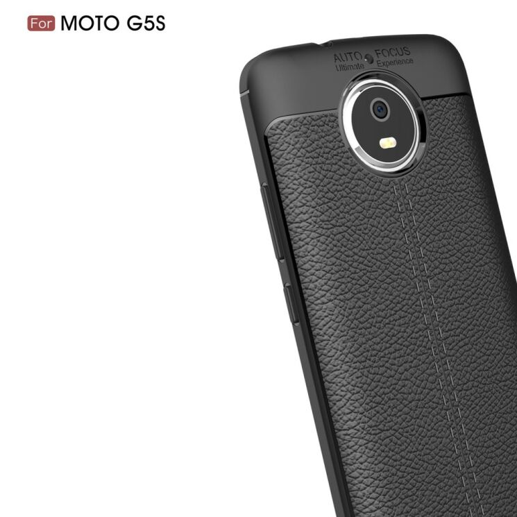 Защитный чехол Deexe Leather Cover для Motorola Moto G5s - Dark Blue: фото 4 из 11