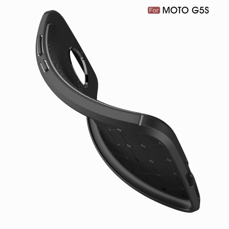 Защитный чехол Deexe Leather Cover для Motorola Moto G5s - Black: фото 10 из 11
