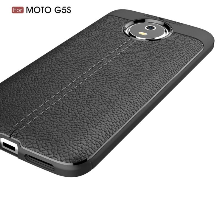 Защитный чехол Deexe Leather Cover для Motorola Moto G5s - Black: фото 5 из 11