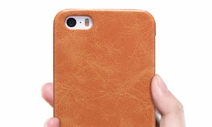 Захисний чохол MOFI Leather Back для iPhone 5/5s/SE - Brown: фото 3 з 6