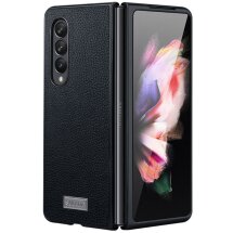Захисний чохол SULADA Leather Case (FF) для Samsung Galaxy Fold 3 - Black: фото 1 з 6
