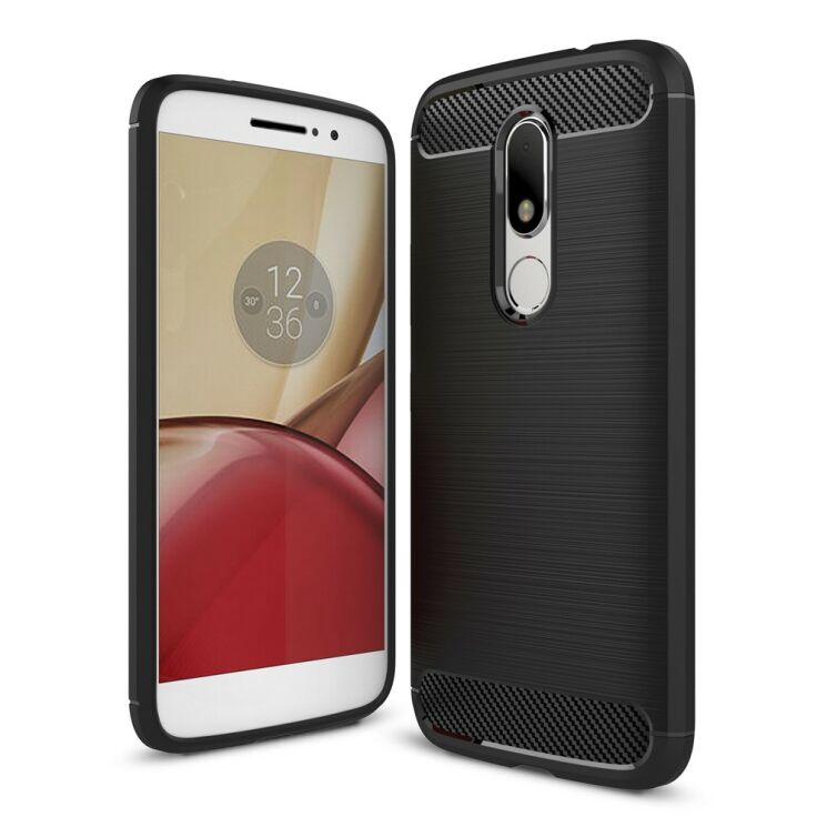 Защитный чехол UniCase Carbon для Motorola Moto M - Black: фото 1 из 11