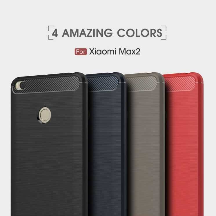 Захисний чохол UniCase Carbon для Xiaomi Mi Max 2 - Red: фото 3 з 7