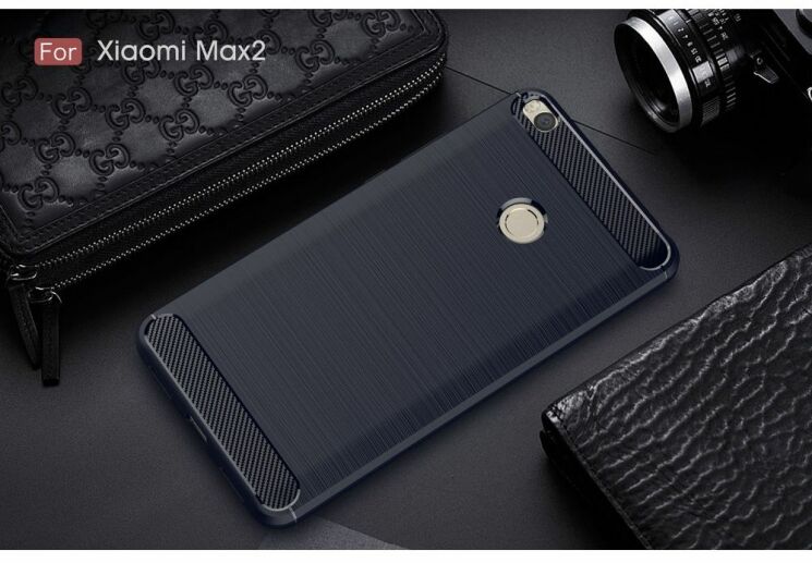 Захисний чохол UniCase Carbon для Xiaomi Mi Max 2 - Dark Blue: фото 2 з 7