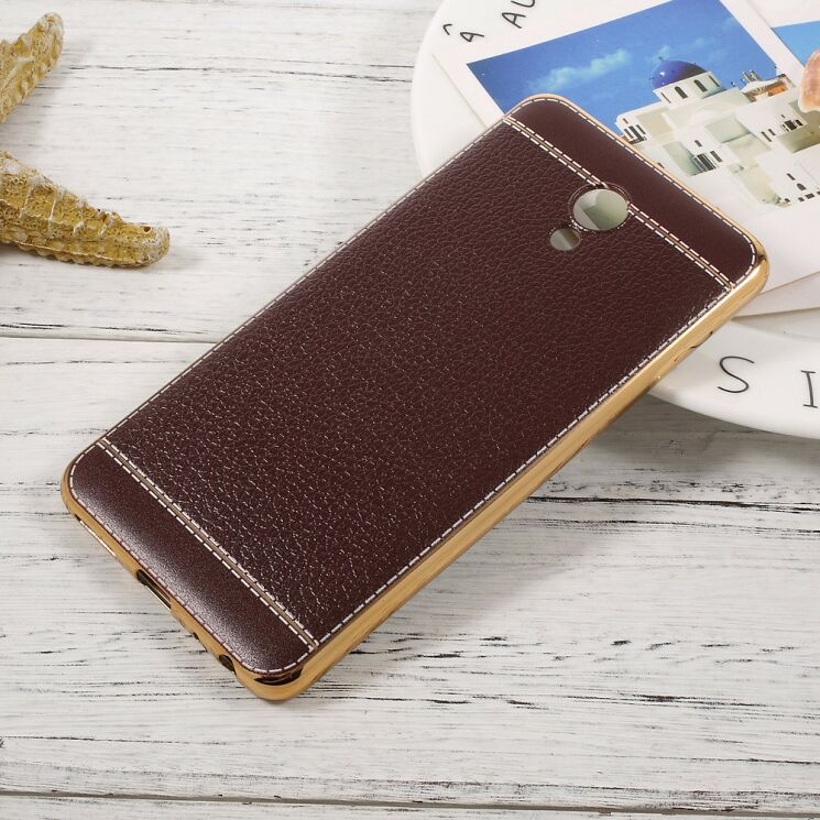 Силіконовий (TPU) чохол Deexe Leather Skin для Meizu M5 Note - Brown: фото 1 з 3