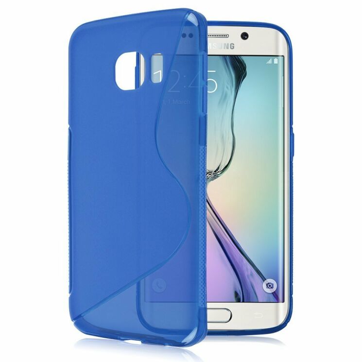 Силиконовая накладка Deexe S Line для Samsung Galaxy S6 edge (G925) - Blue: фото 1 из 5