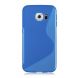 Силиконовая накладка Deexe S Line для Samsung Galaxy S6 edge (G925) - Blue (S6-2558L). Фото 4 из 5