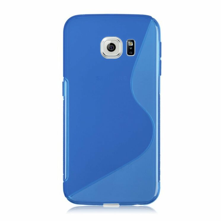 Силиконовая накладка Deexe S Line для Samsung Galaxy S6 edge (G925) - Blue: фото 4 из 5